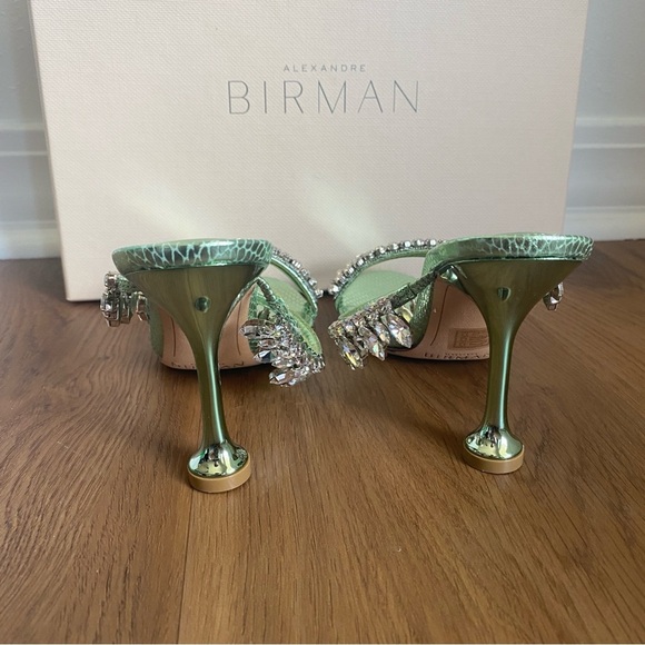 Alexandre Birman KARINA 85 MINT Green Heeled Sandals with Crystals  36/6 - Picture 9 of 12